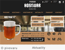 Tablet Screenshot of pivovar-hostivar.cz